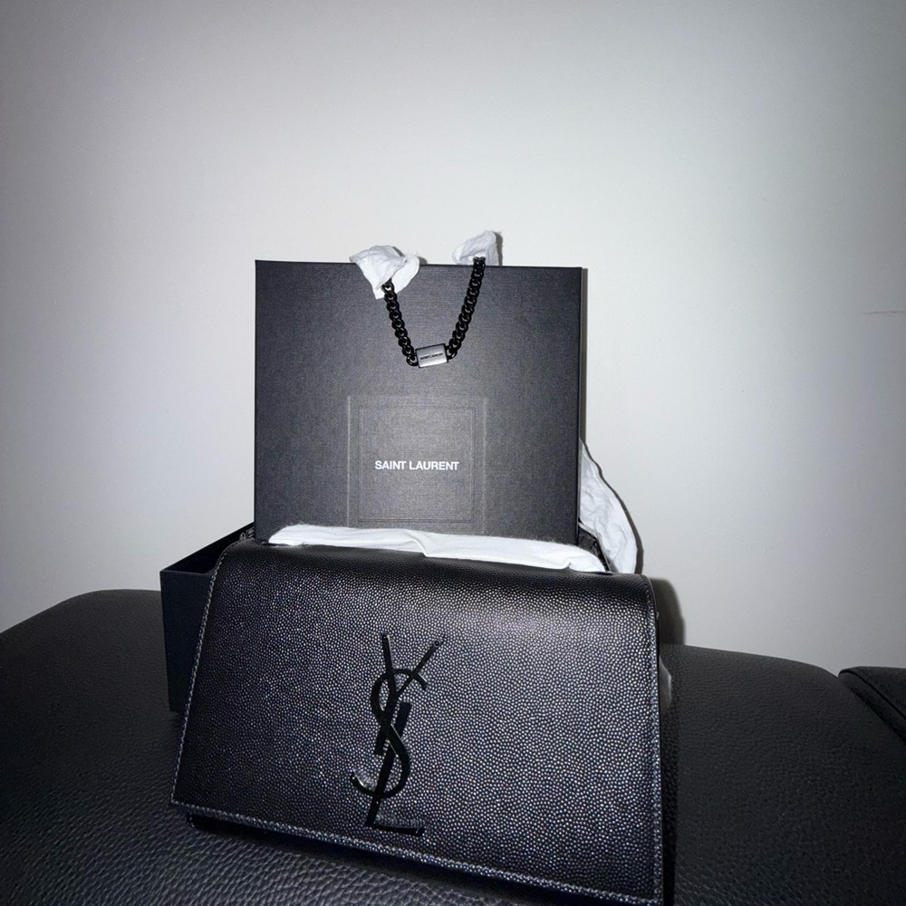Kate Small YSL Crossbody Bag in Grained Leather